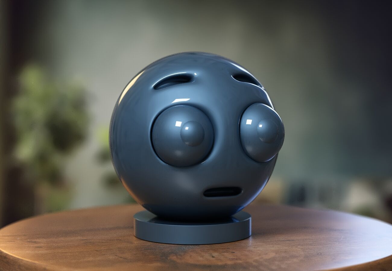 Emoji Flushed Face Emoji Headphone Stand 3D print model_6