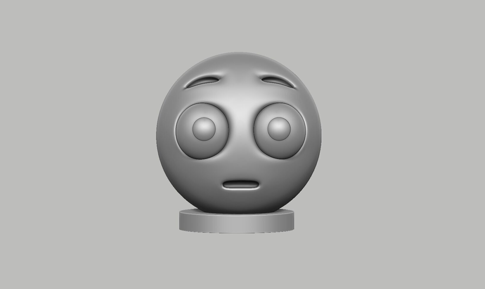 Emoji Flushed Face Emoji Headphone Stand 3D print model_7