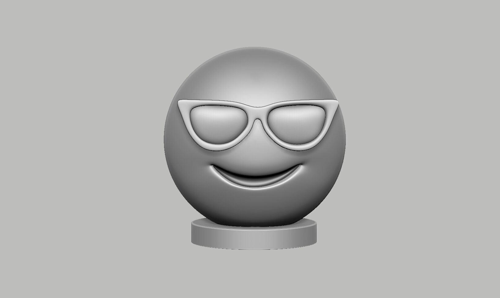 Emoji smiling face with sunglasses Emoji Headphone Stand 3D print model_11