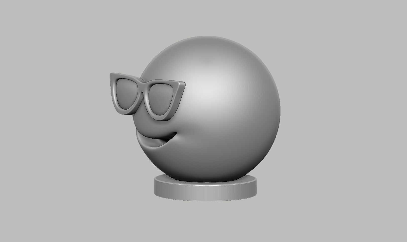 Emoji smiling face with sunglasses Emoji Headphone Stand 3D print model_9