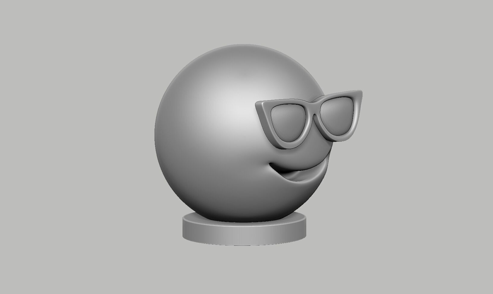 Emoji smiling face with sunglasses Emoji Headphone Stand 3D print model_6