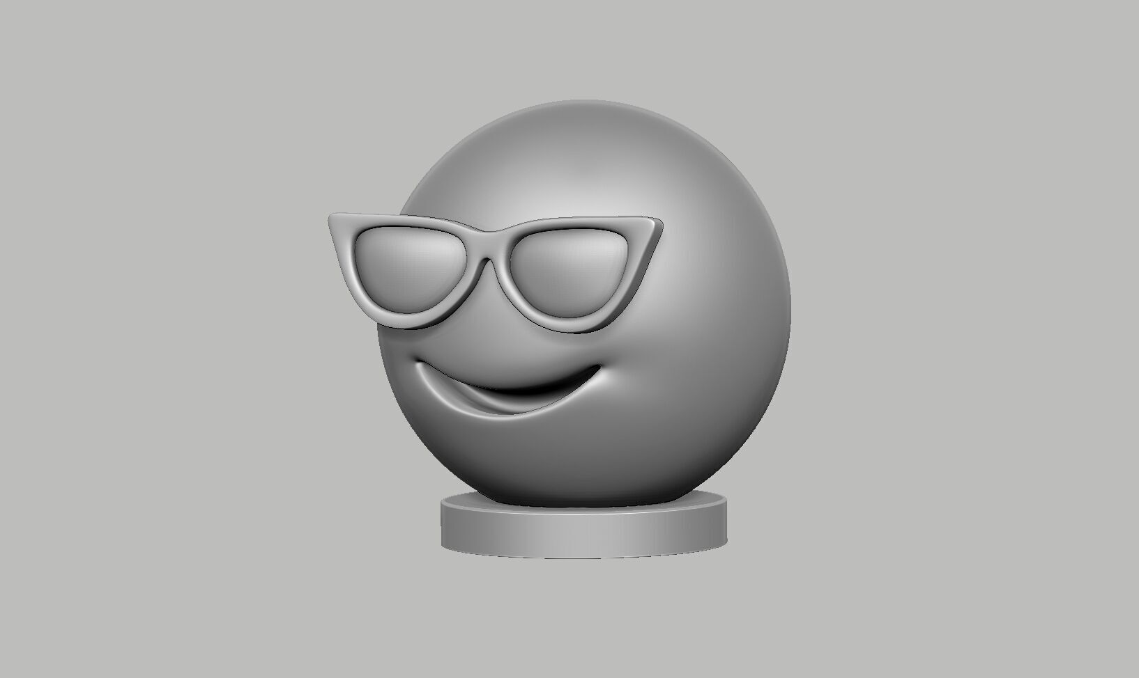 Emoji smiling face with sunglasses Emoji Headphone Stand 3D print model_10
