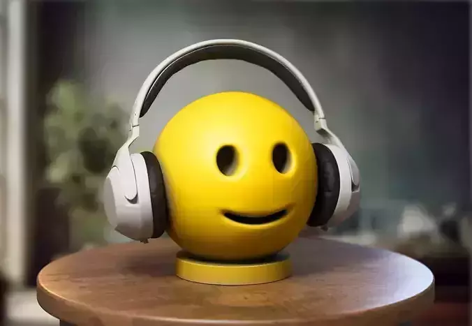 Emoji slightly smiling Emoji Headphone Stand
