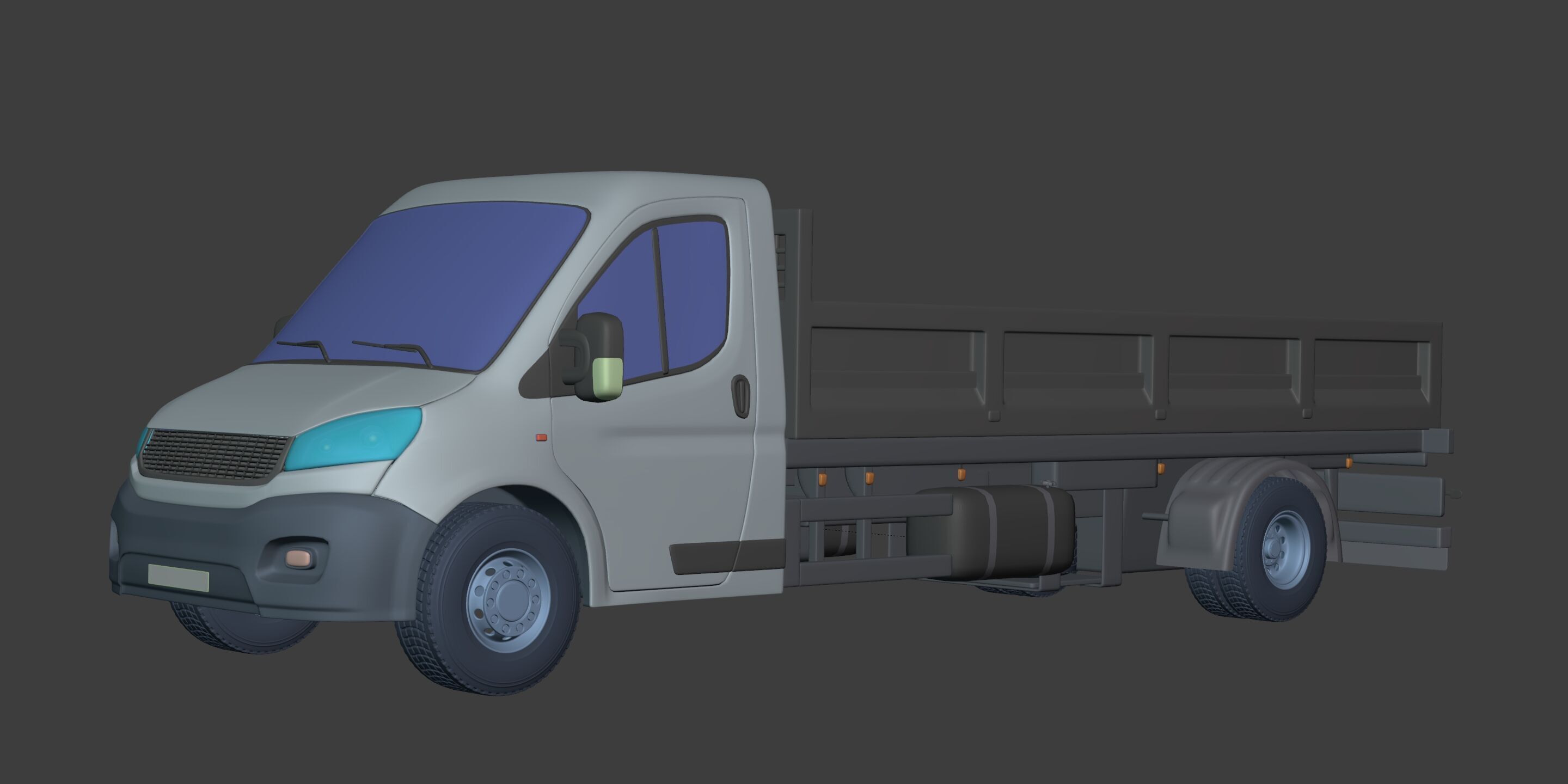 Generic Tipping - Dump - Construction Van - Truck 3D model_3