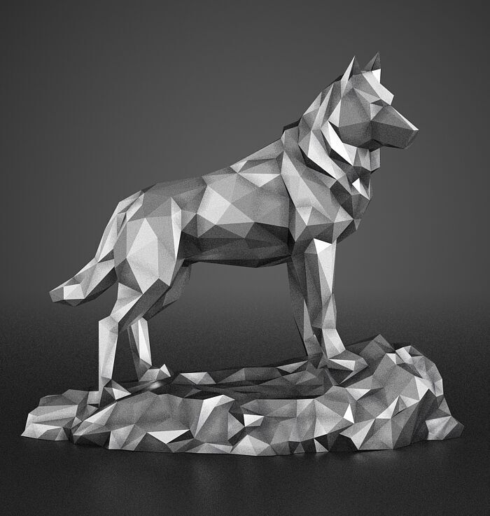 Wolf Wolf bust Wolf low-poly Wolf 3d print model 3D print model_3