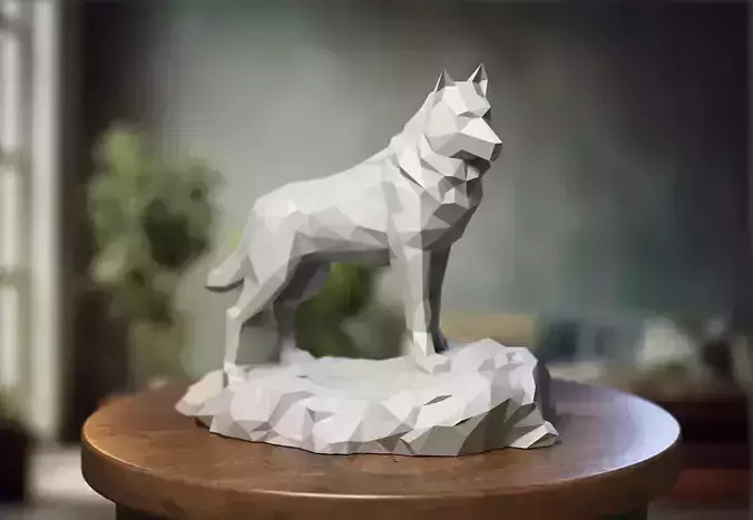 Wolf Wolf bust Wolf low-poly Wolf 3d print model