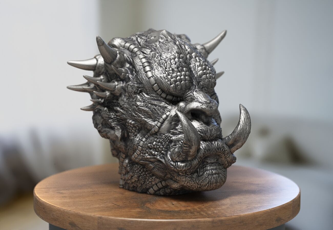 Robot demon Headphone Stand Demon headphone stand 3D print model_2