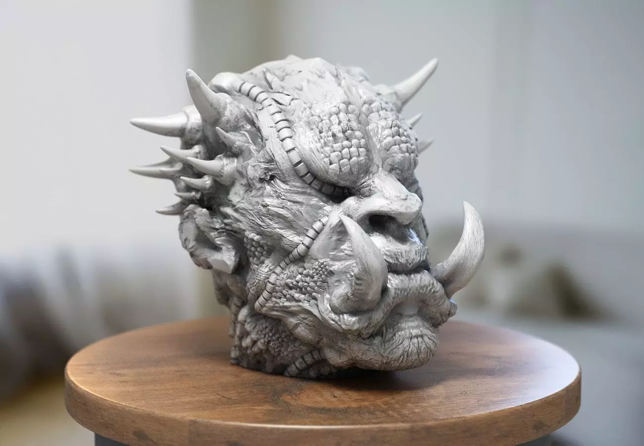 Robot demon Headphone Stand Demon headphone stand 3D print model_0