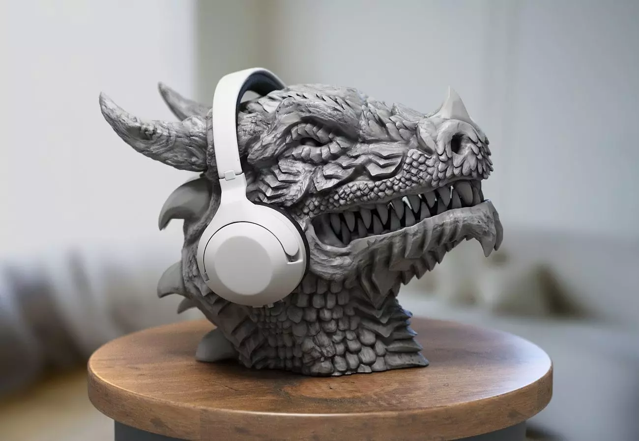 Dragon Headphone Stand  Dragon Headset Stand 3D print model_0
