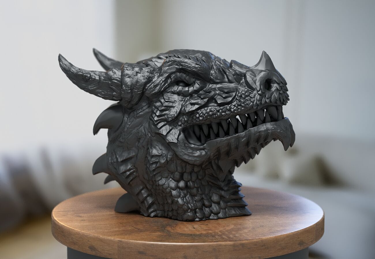 Dragon Headphone Stand  Dragon Headset Stand 3D print model_3