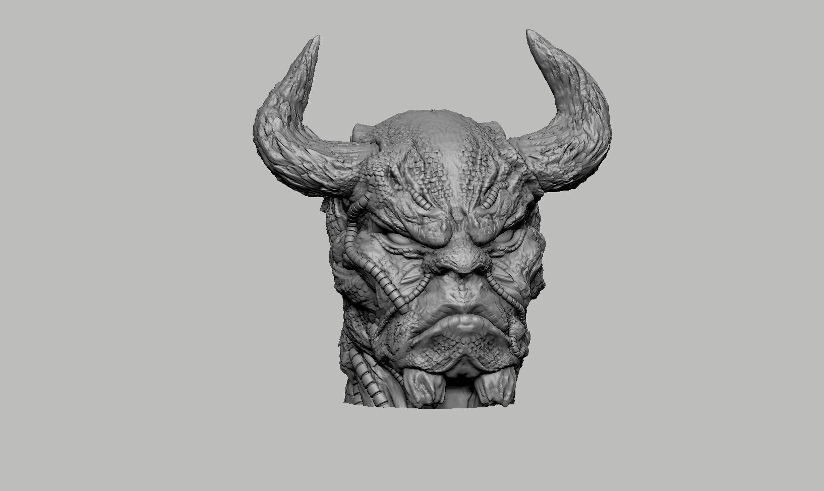 Robot deamon Headphone Stand Cyborg Headset Stand 3D print model_6