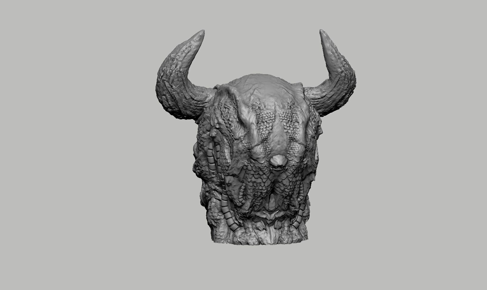 Robot deamon Headphone Stand Cyborg Headset Stand 3D print model_10