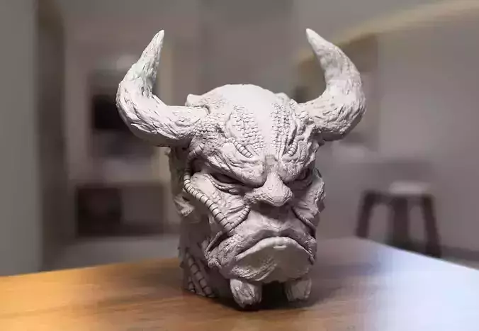 Robot deamon Headphone Stand Cyborg Headset Stand 3D print model