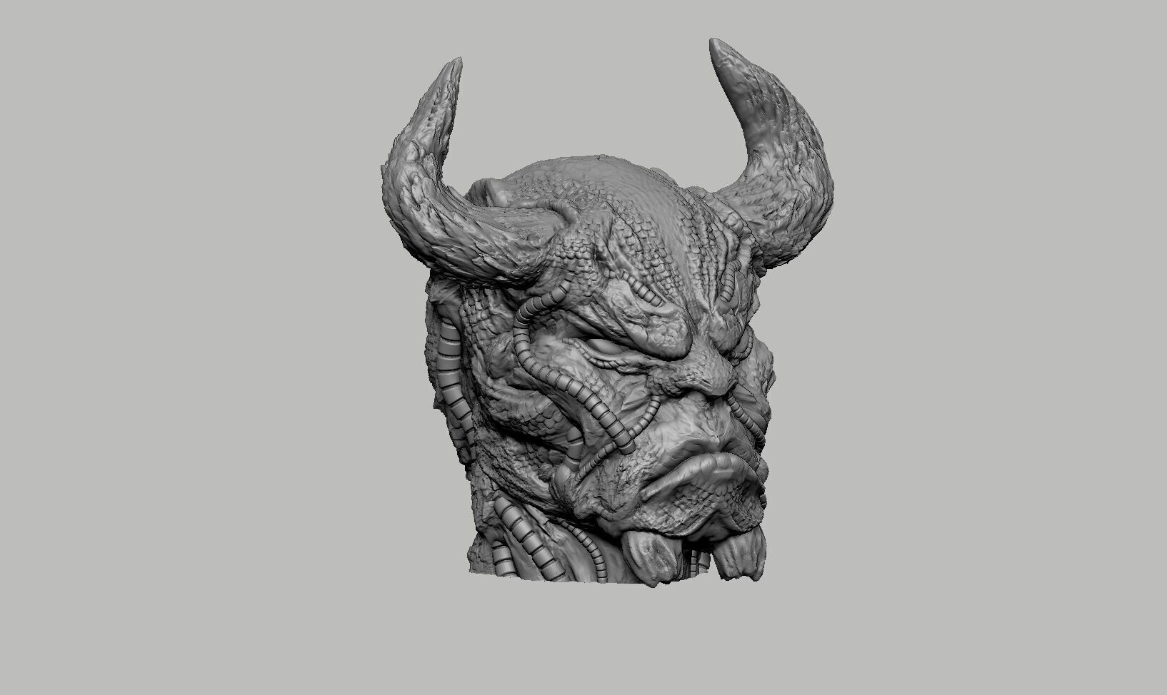 Robot deamon Headphone Stand Cyborg Headset Stand 3D print model_7