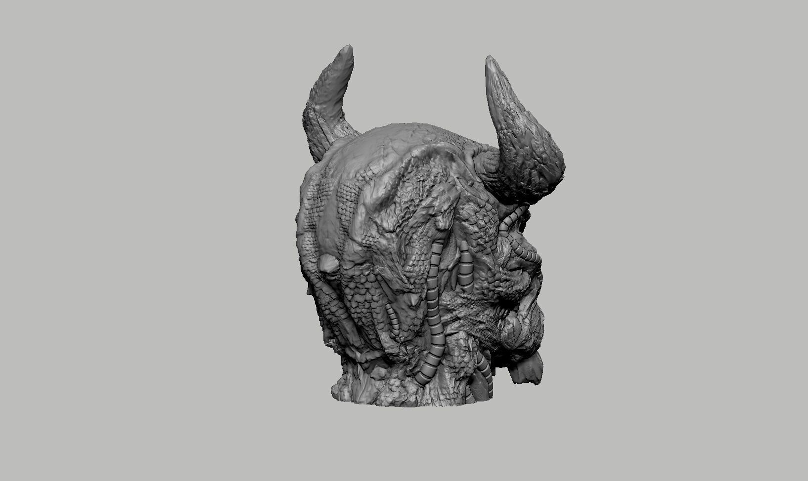 Robot deamon Headphone Stand Cyborg Headset Stand 3D print model_9