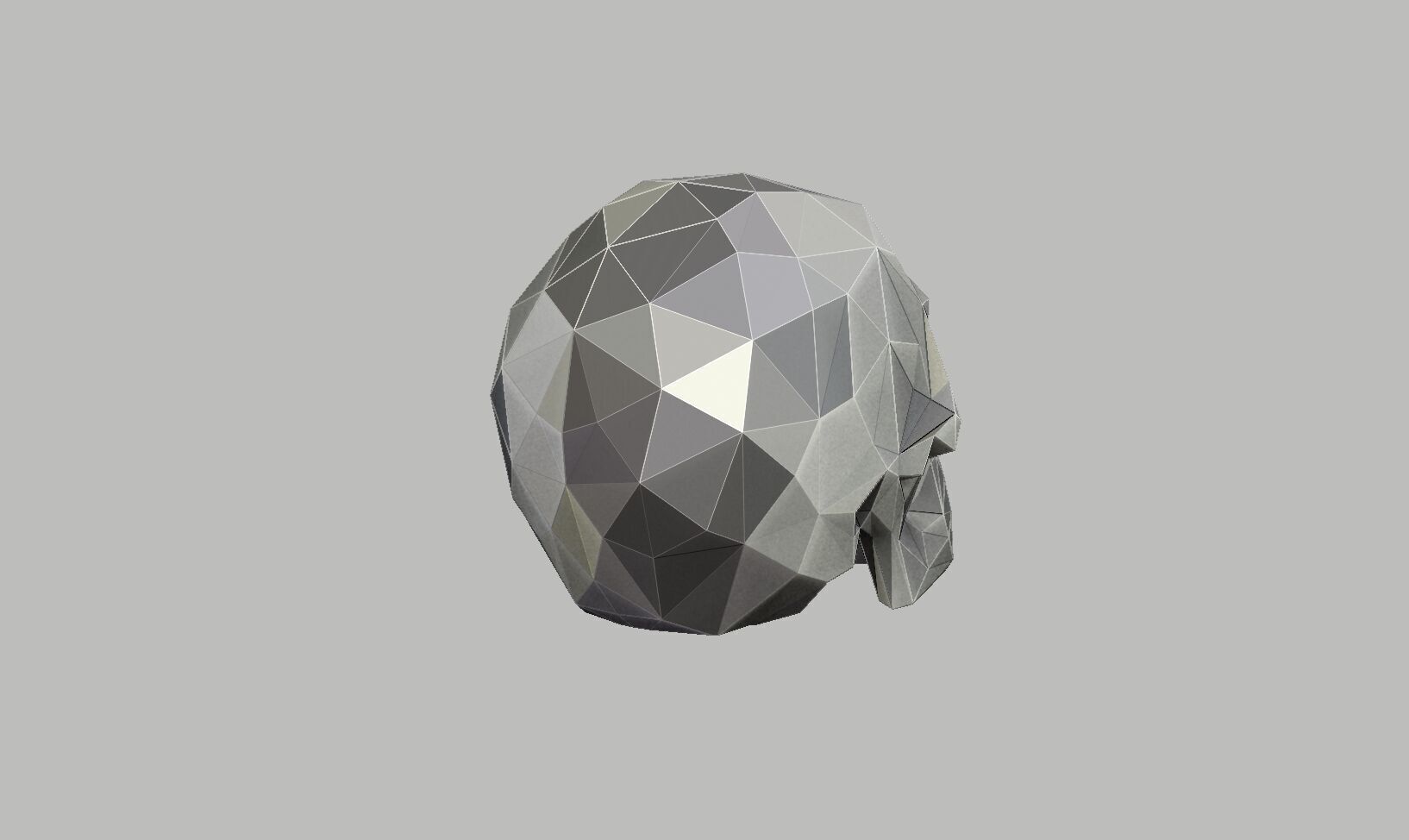 Low Poly Skull Headphone Stand Skull Headset Stand  3D print model_12