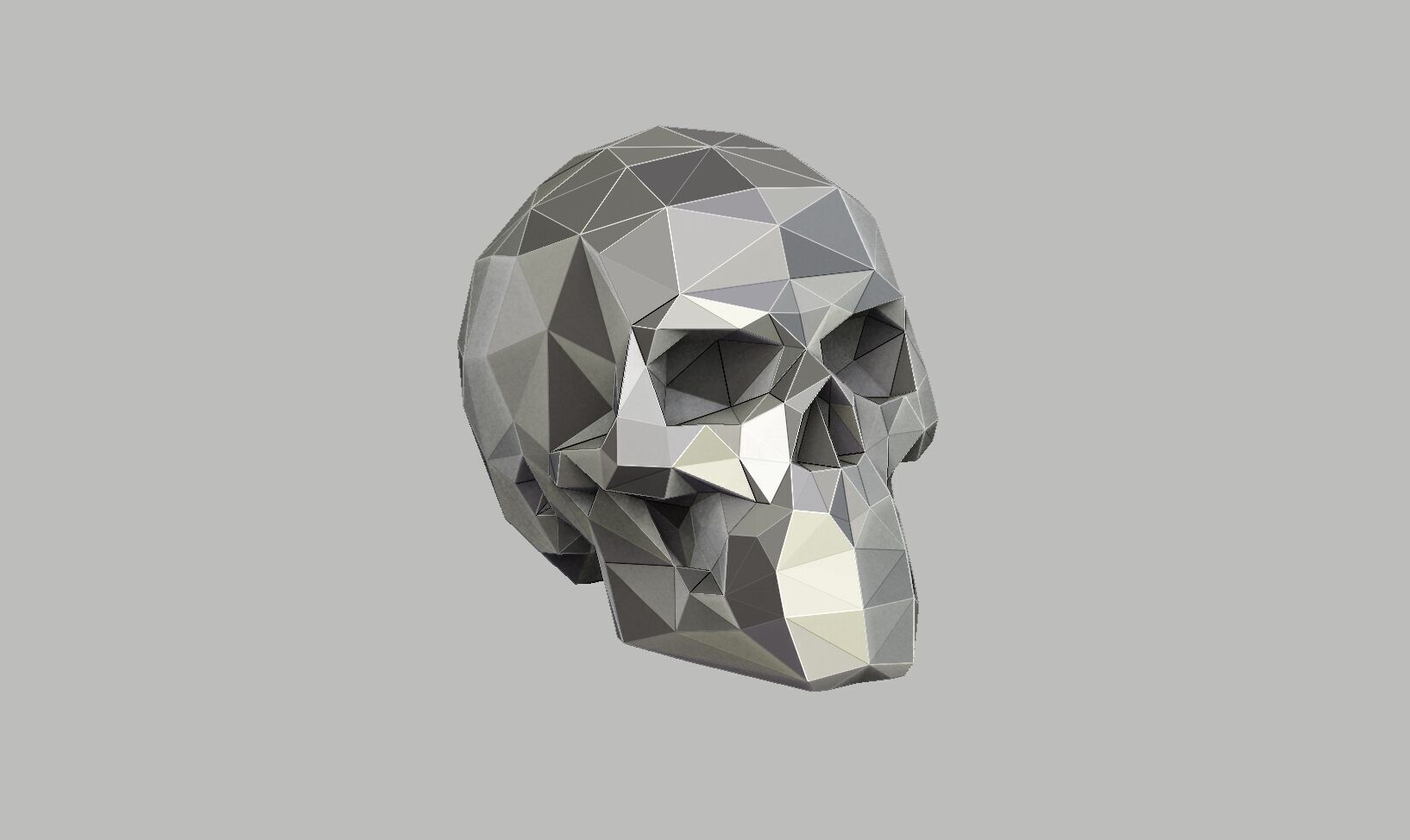 Low Poly Skull Headphone Stand Skull Headset Stand  3D print model_9