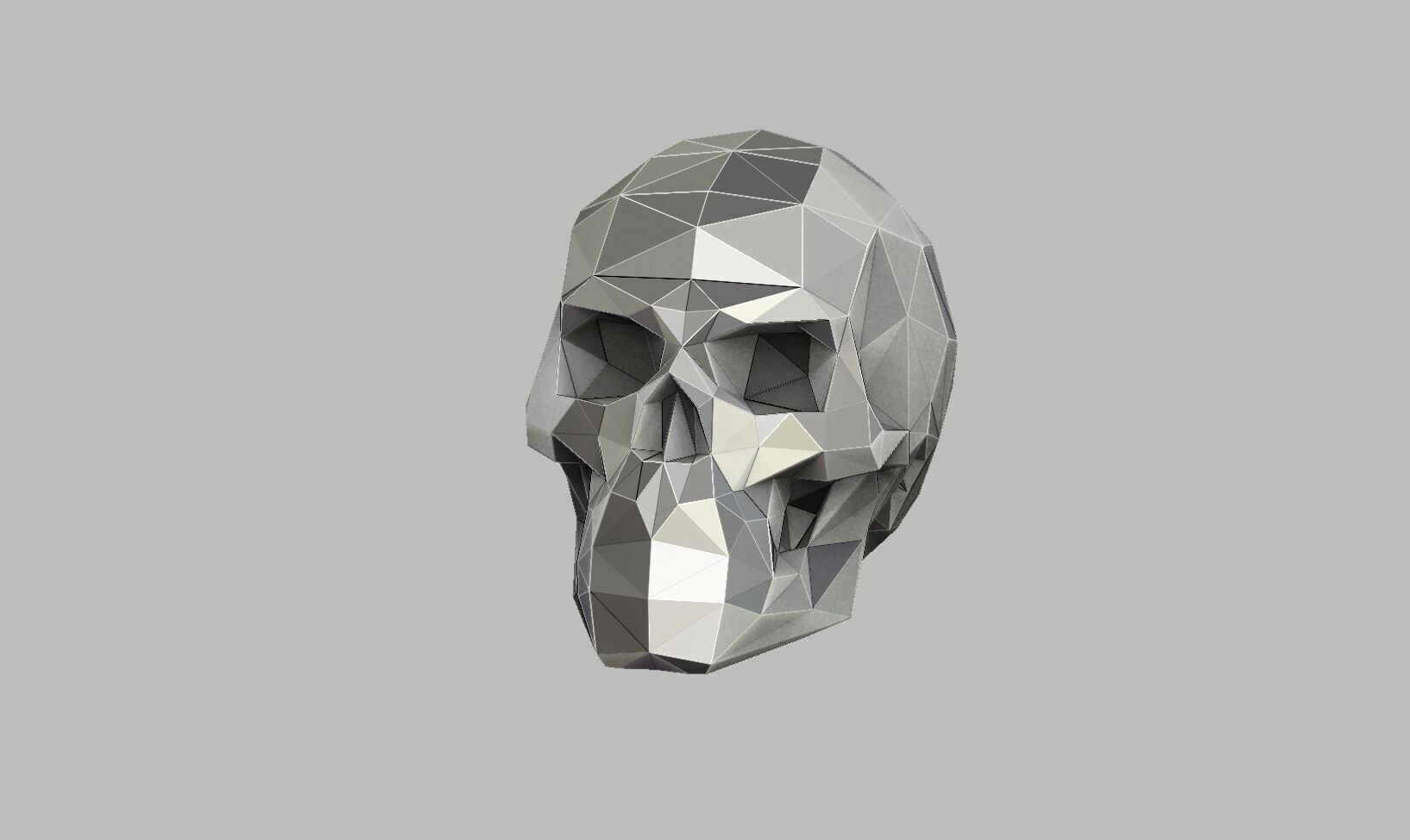Low Poly Skull Headphone Stand Skull Headset Stand  3D print model_14