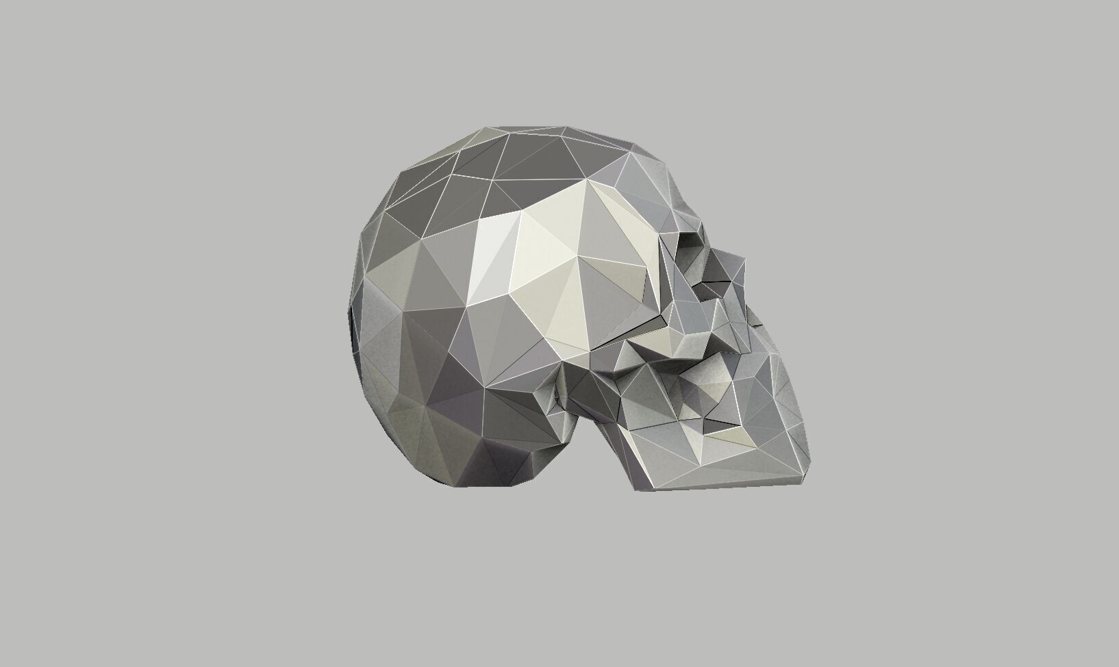 Low Poly Skull Headphone Stand Skull Headset Stand  3D print model_11