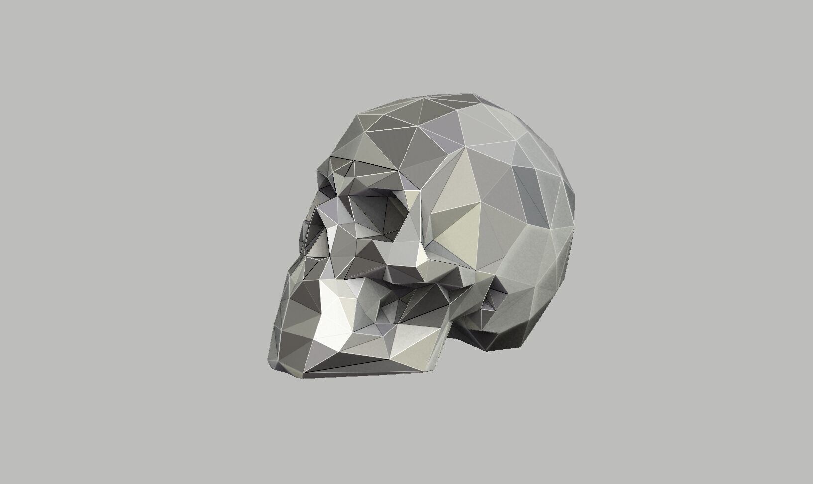 Low Poly Skull Headphone Stand Skull Headset Stand  3D print model_13