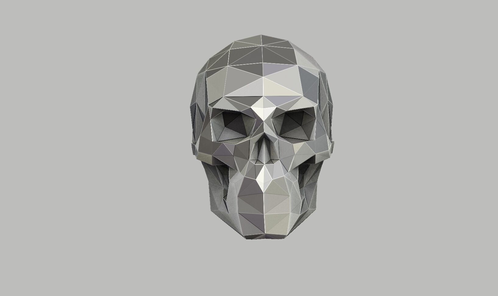Low Poly Skull Headphone Stand Skull Headset Stand  3D print model_15