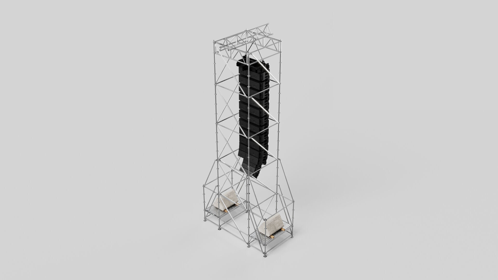 Concert Speaker Line Array Scaffolding Tower 3D model_7