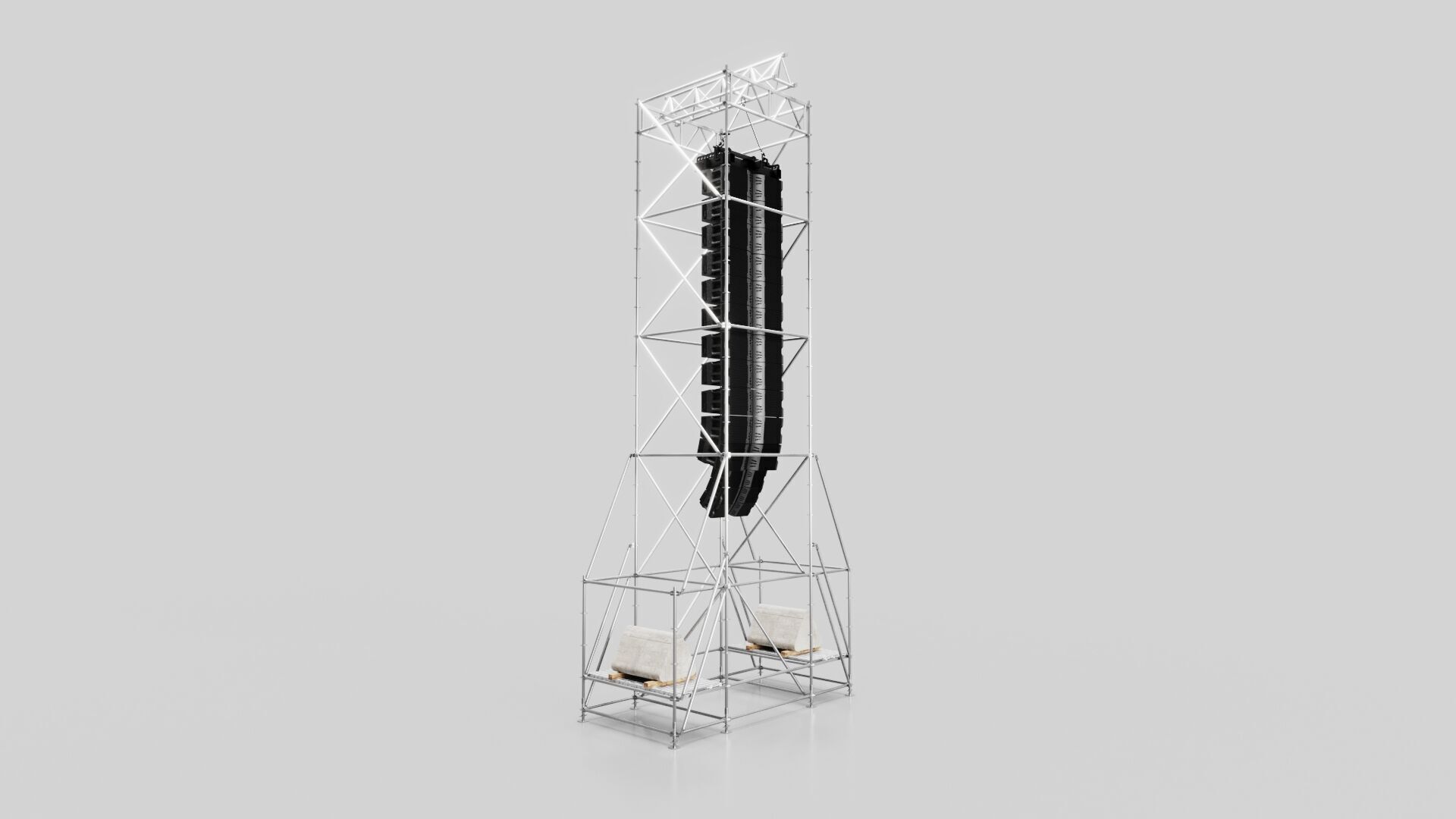 Concert Speaker Line Array Scaffolding Tower 3D model_2