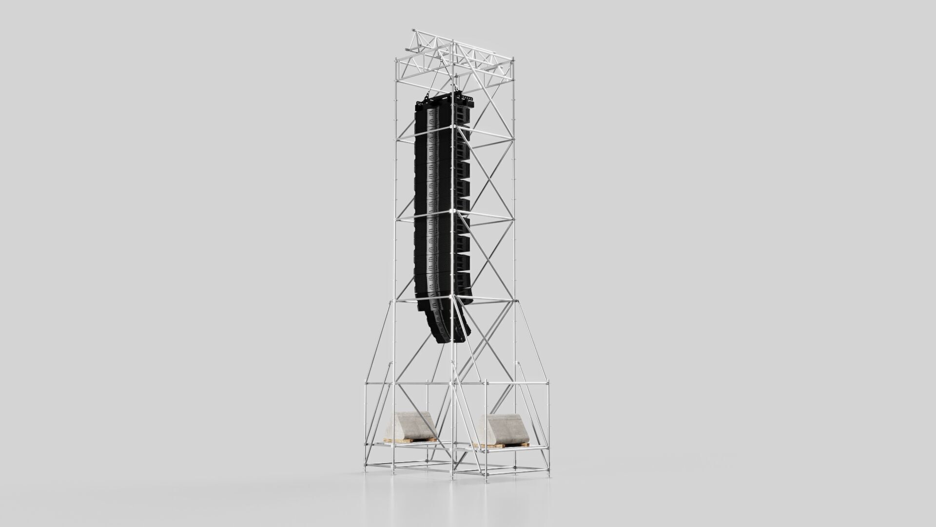 Concert Speaker Line Array Scaffolding Tower 3D model_8