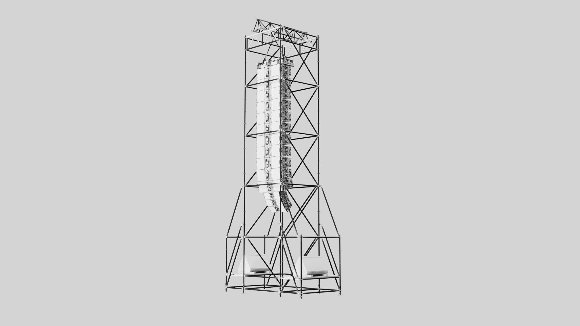 Concert Speaker Line Array Scaffolding Tower 3D model_11