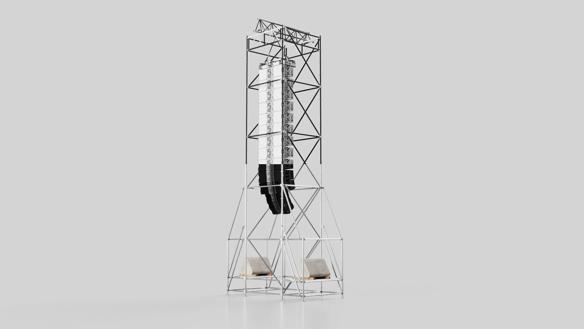 Concert Speaker Line Array Scaffolding Tower 3D model_9