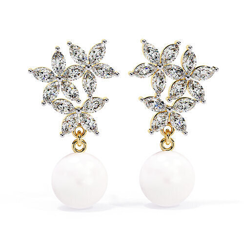  Diamond Stud Earrings for Women 3D print model