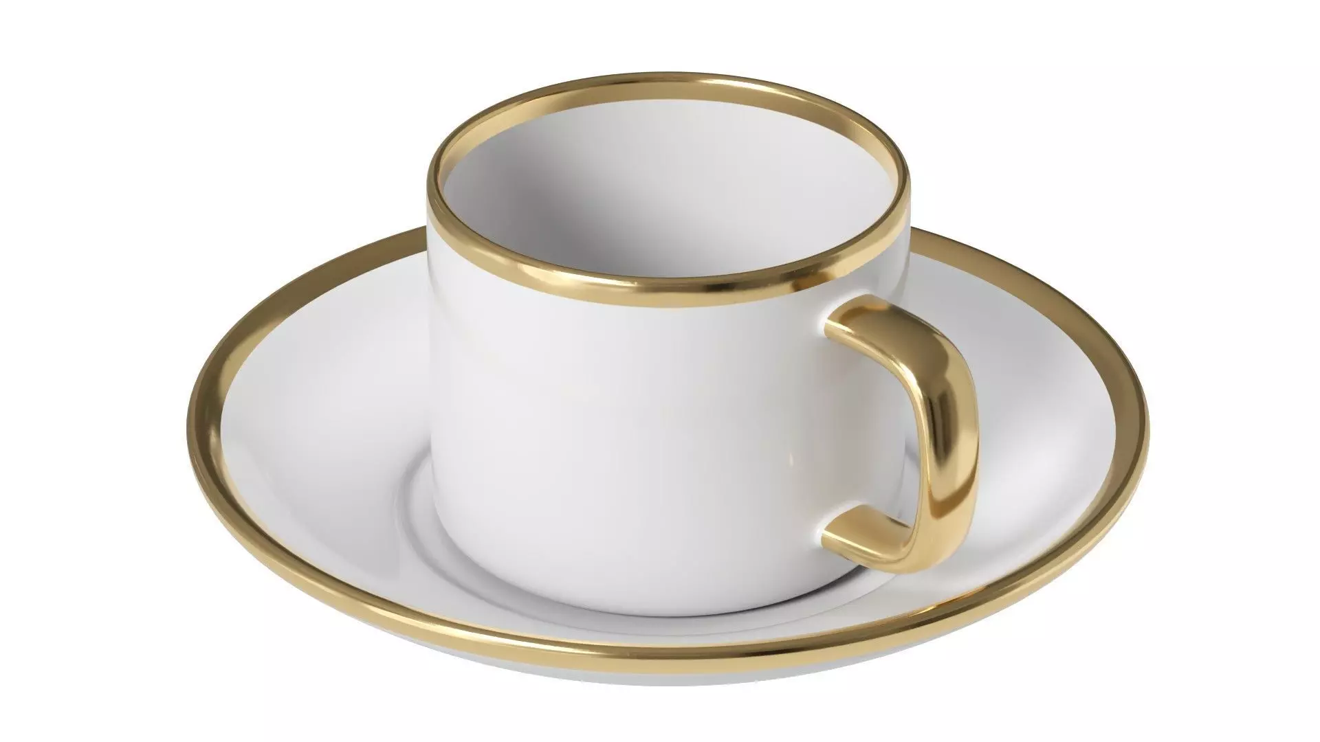 Coffee Cup With Gold Rim 3D model
