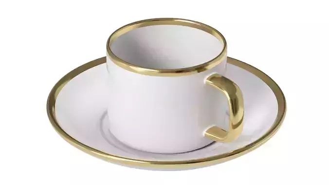 Coffee Cup With Gold Rim 3D model