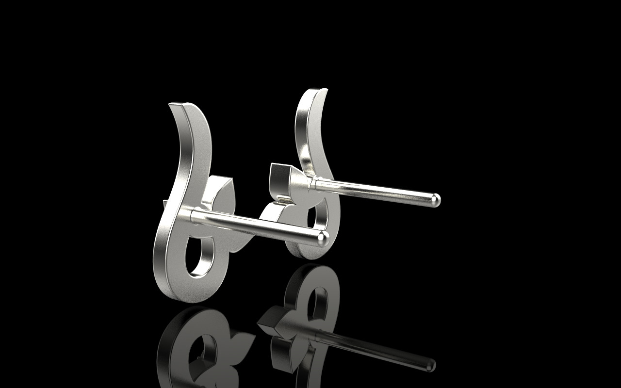 flower stud earring model 987 3D print model_34