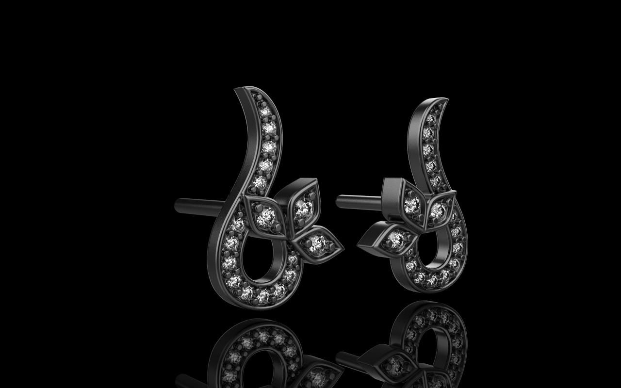 flower stud earring model 987 3D print model_20