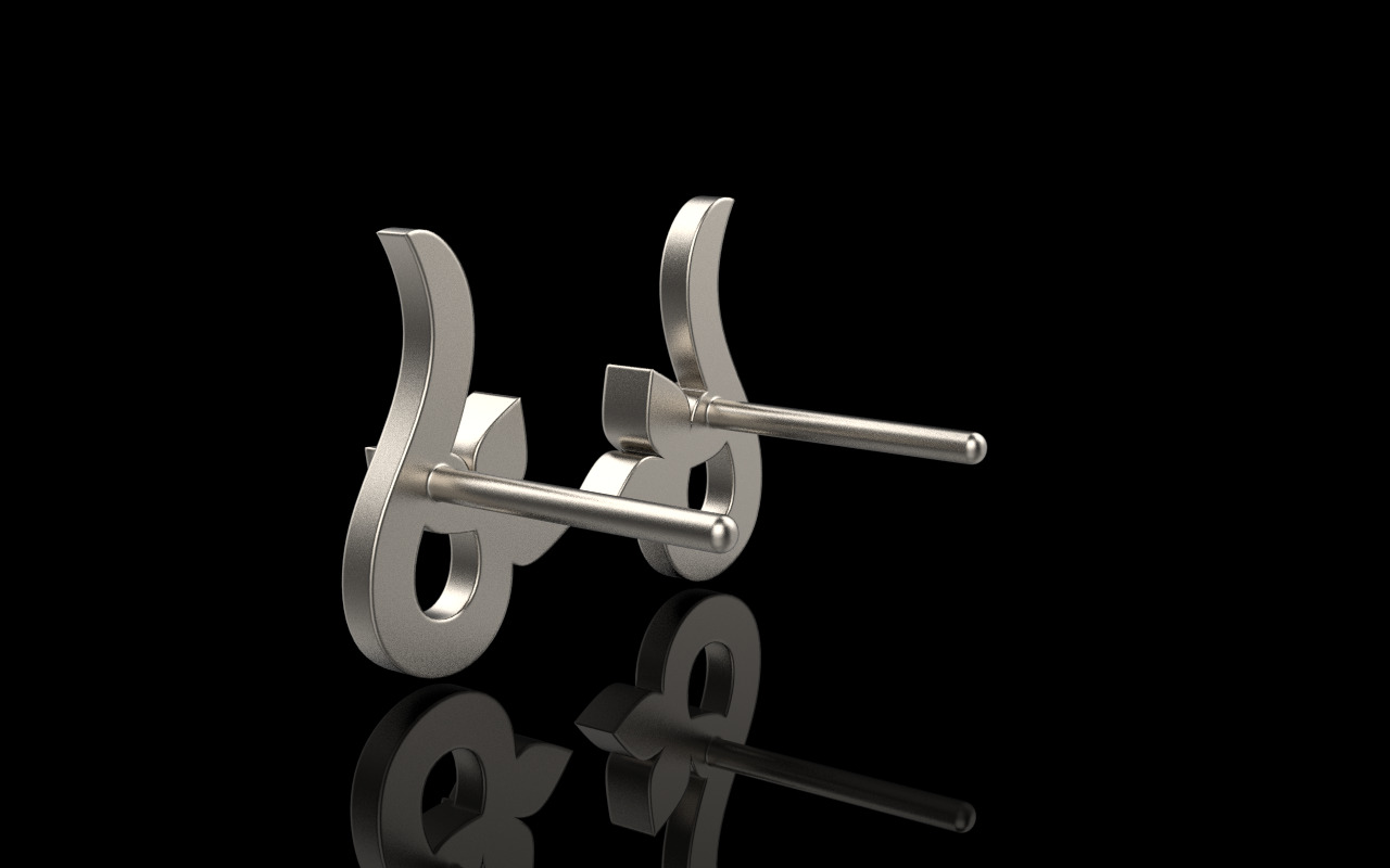 flower stud earring model 987 3D print model_31