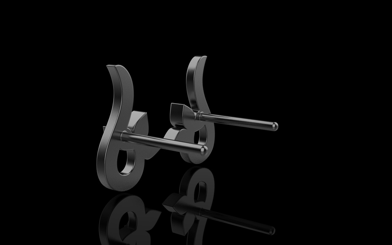 flower stud earring model 987 3D print model_33