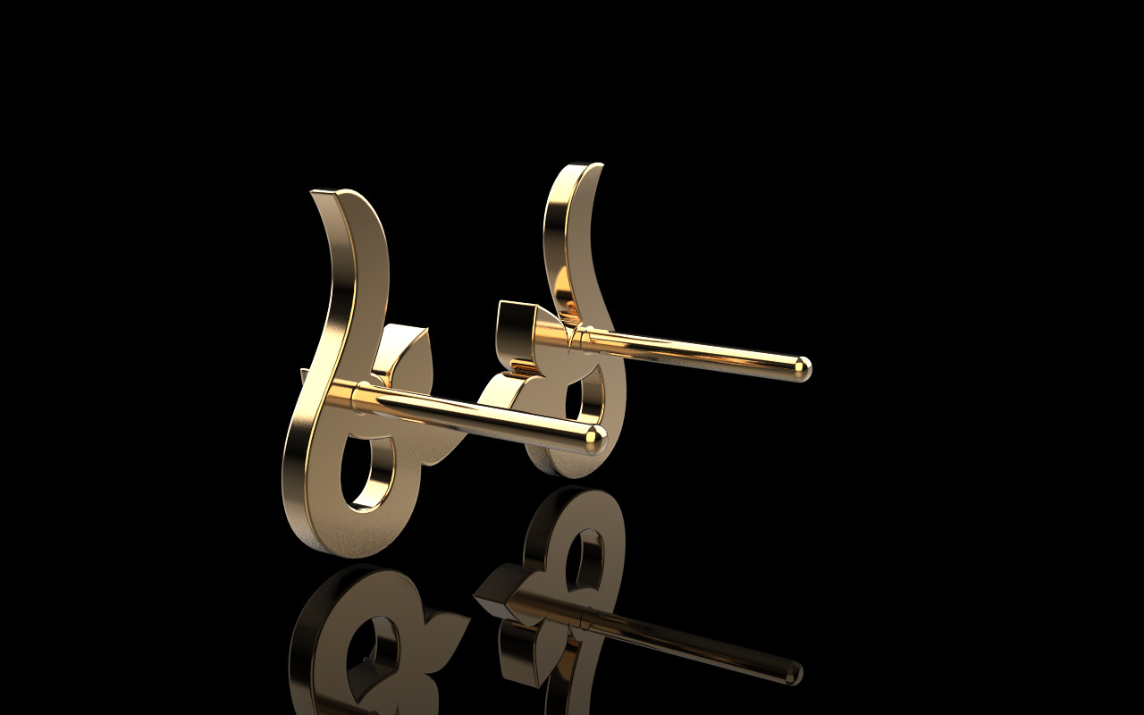 flower stud earring model 987 3D print model_30