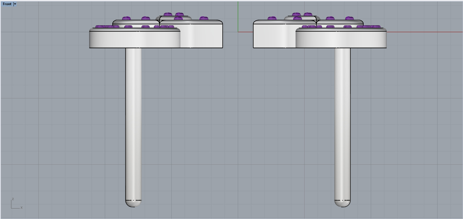 flower stud earring model 987 3D print model_7