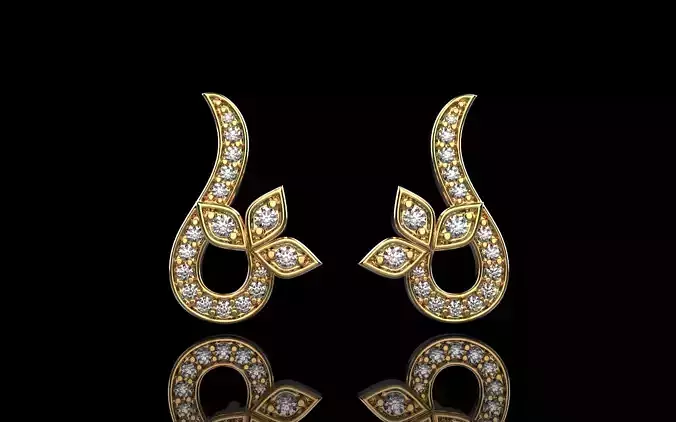 flower stud earring model 987