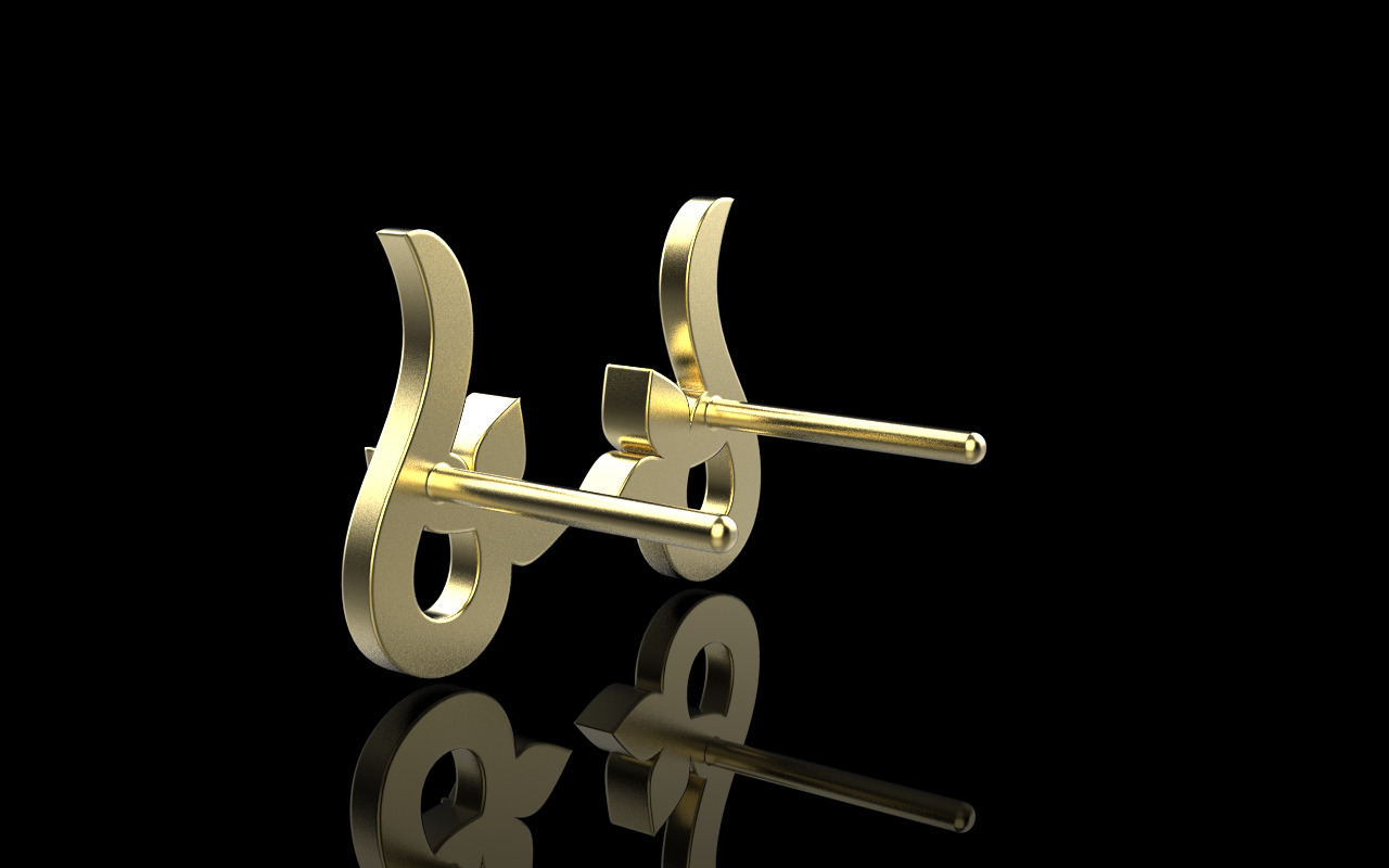 flower stud earring model 987 3D print model_29