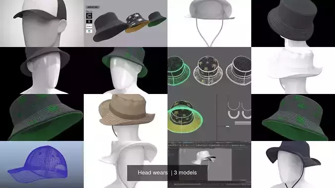 Head wears  3D Model Collection