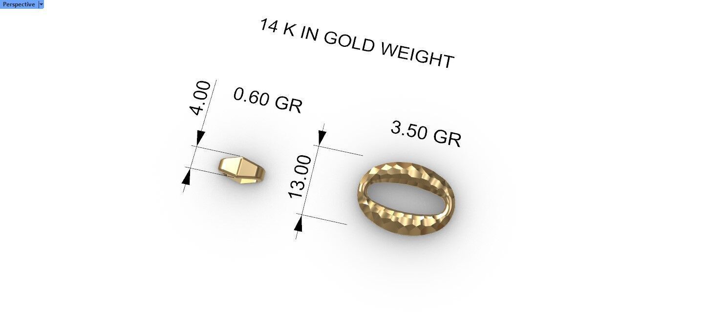 Faceted asymmetric pattern Hermes Chain link Necklace 3D print model_9