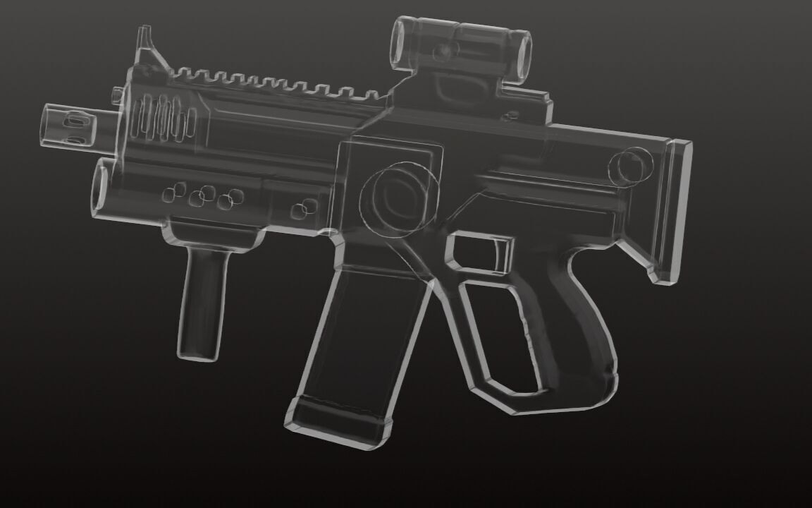 Sci-Fi Pulse SMG - Futuristic Submachine Gun Game Ready 3D Model Low-poly 3D model_14