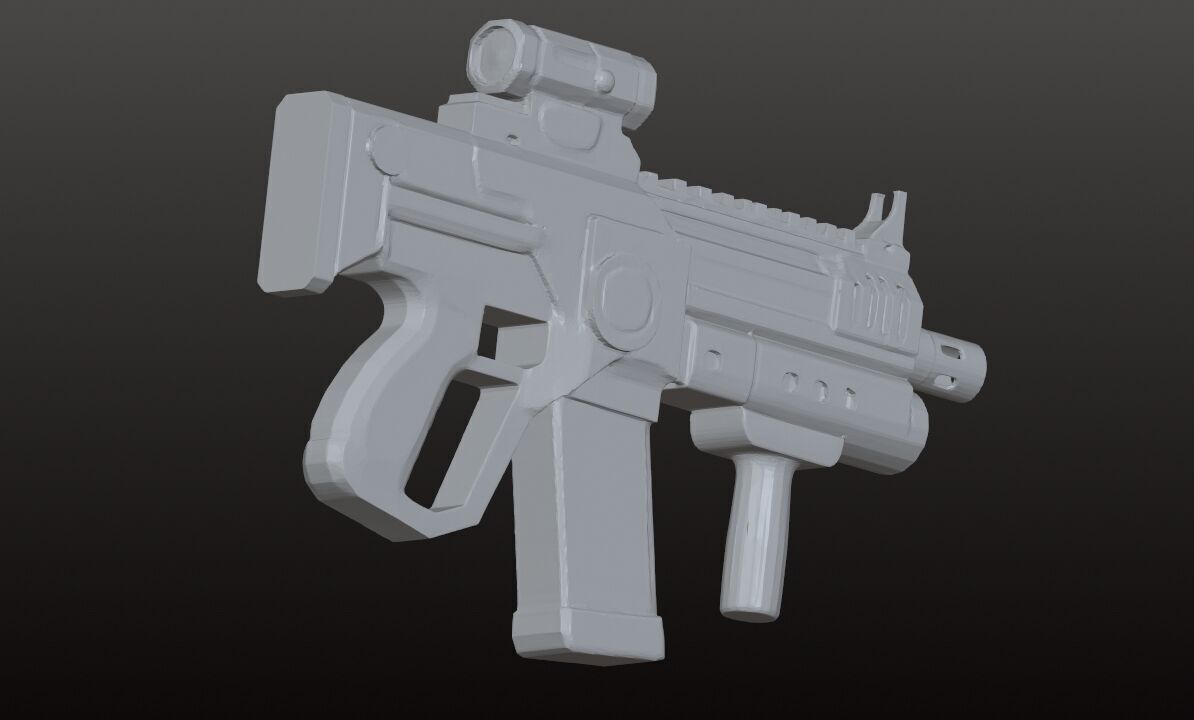 Sci-Fi Pulse SMG - Futuristic Submachine Gun Game Ready 3D Model Low-poly 3D model_16