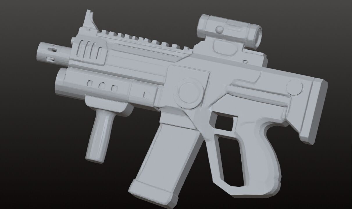 Sci-Fi Pulse SMG - Futuristic Submachine Gun Game Ready 3D Model Low-poly 3D model_20