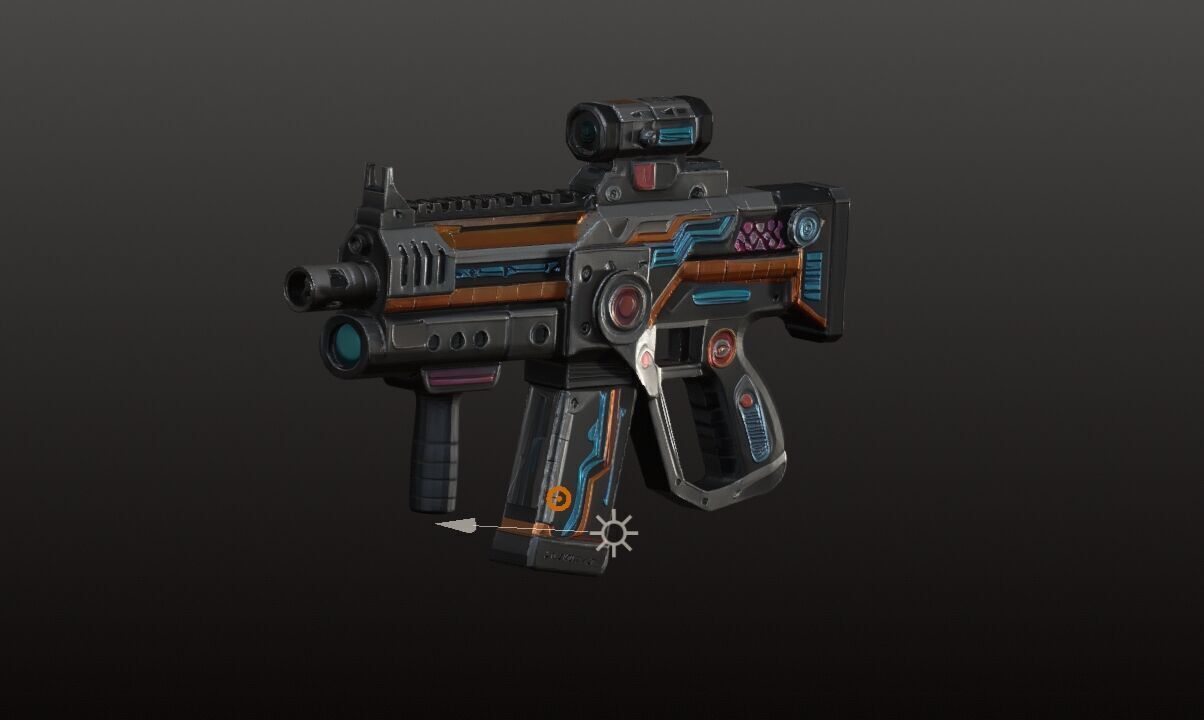 Sci-Fi Pulse SMG - Futuristic Submachine Gun Game Ready 3D Model Low-poly 3D model_3