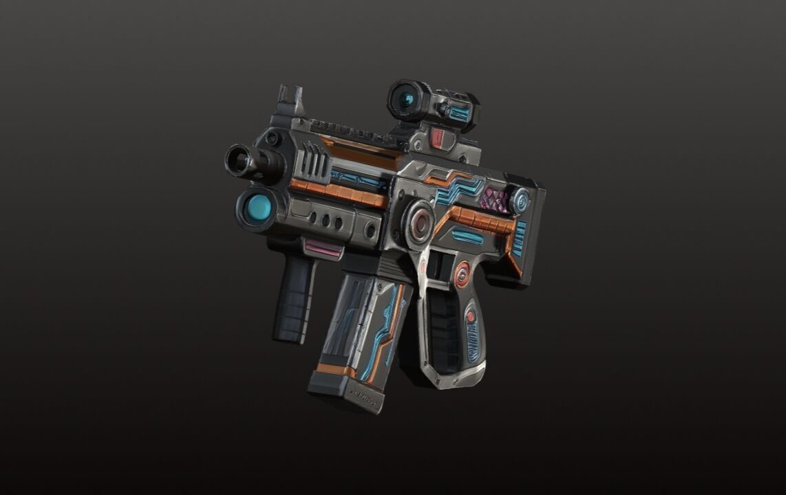 Sci-Fi Pulse SMG - Futuristic Submachine Gun Game Ready 3D Model Low-poly 3D model_1