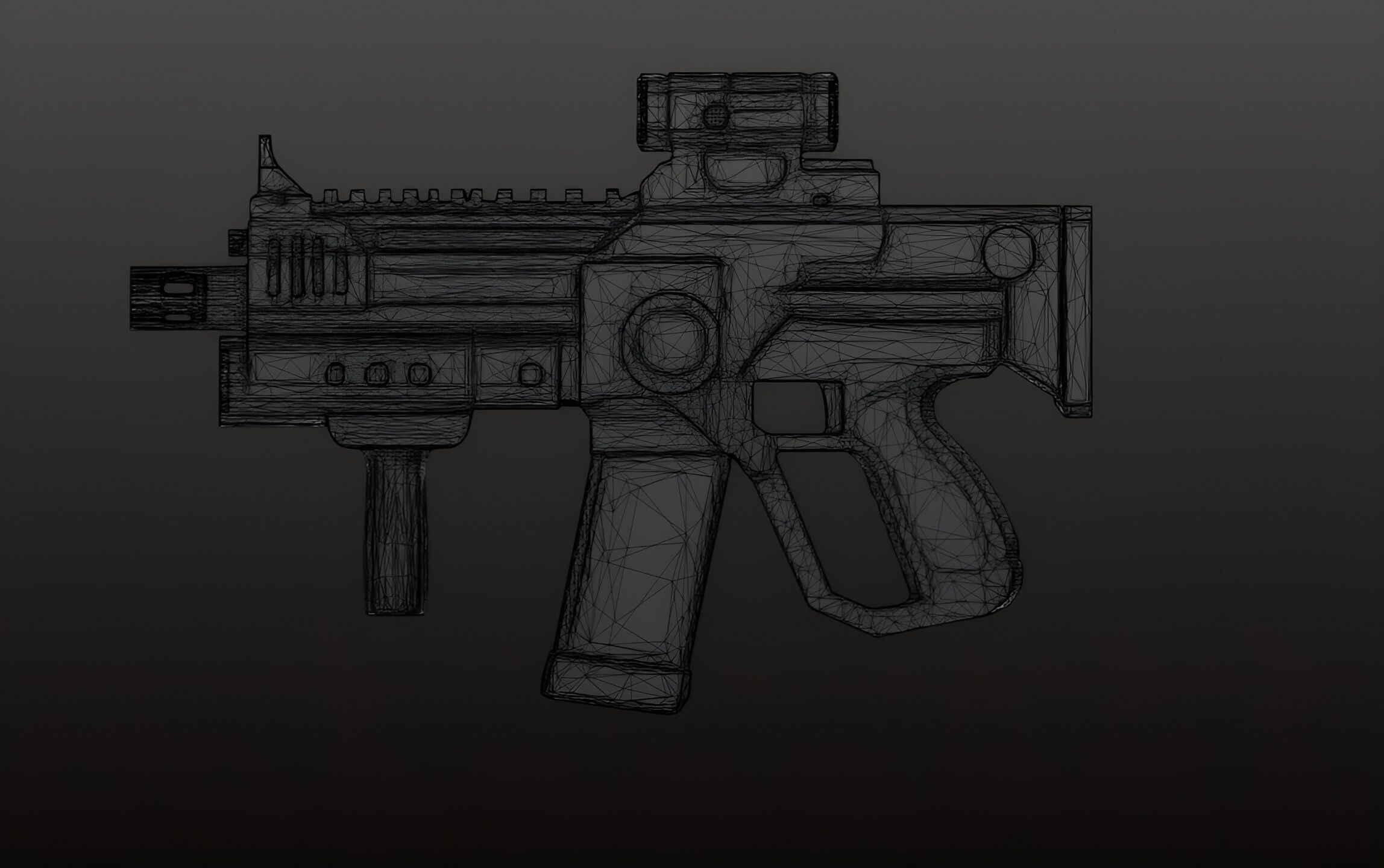 Sci-Fi Pulse SMG - Futuristic Submachine Gun Game Ready 3D Model Low-poly 3D model_12