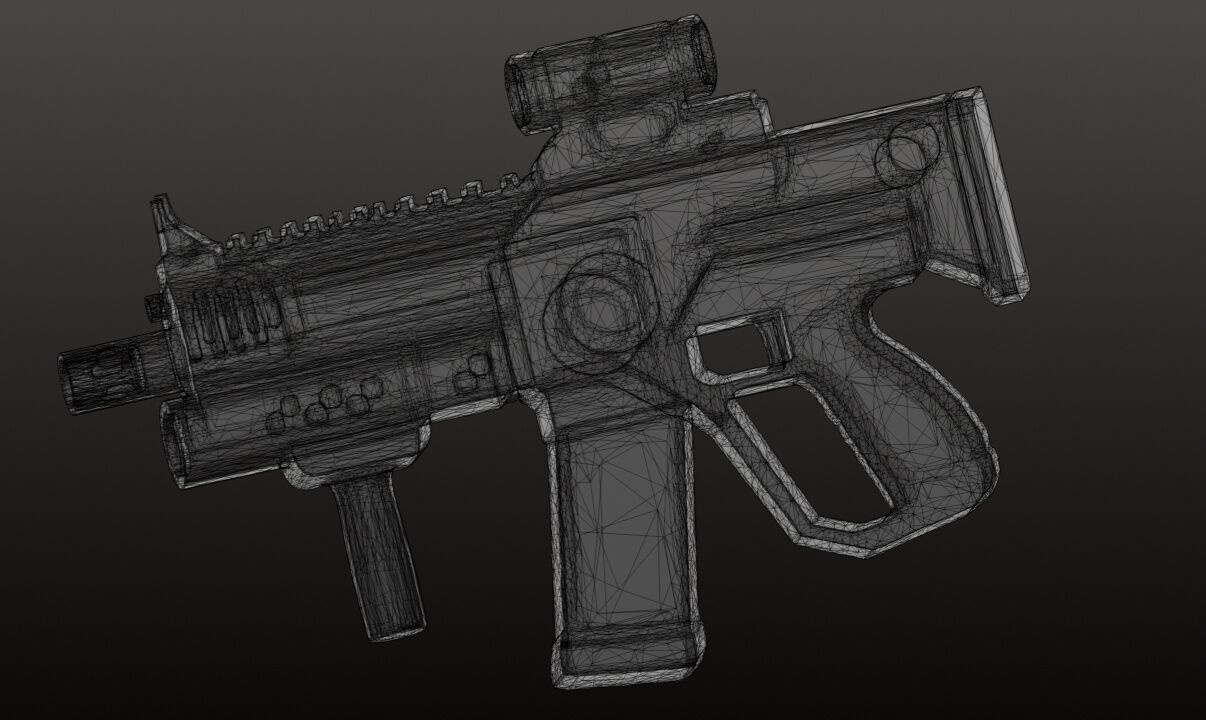 Sci-Fi Pulse SMG - Futuristic Submachine Gun Game Ready 3D Model Low-poly 3D model_19